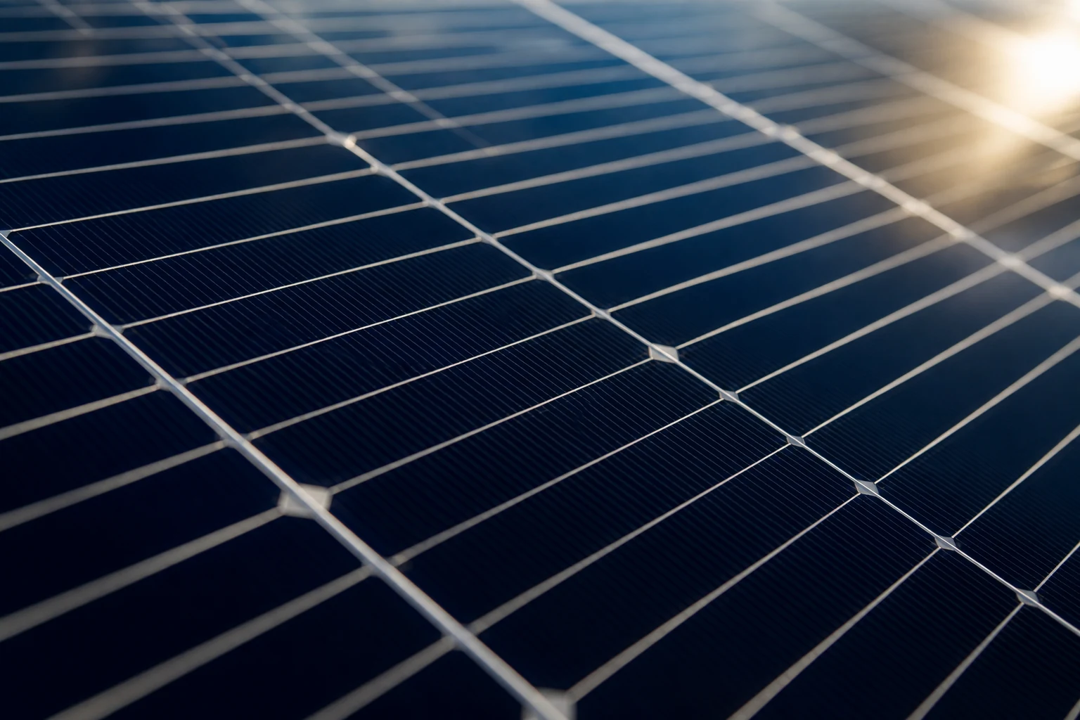 Détail de cellules photovoltaïques monocristallines