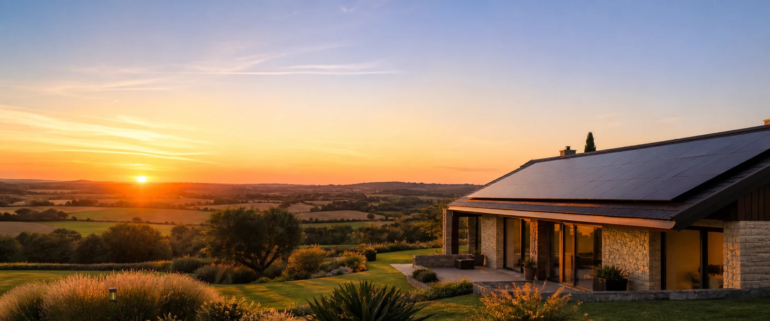 Maison familiale alimentée par une toiture solaire